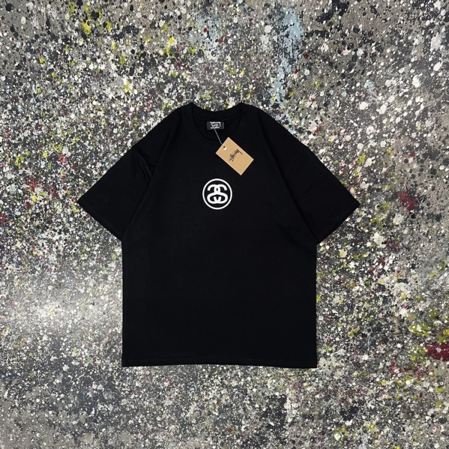 Stüssy Small Logo Collaboration Print Round Neck T-shirt