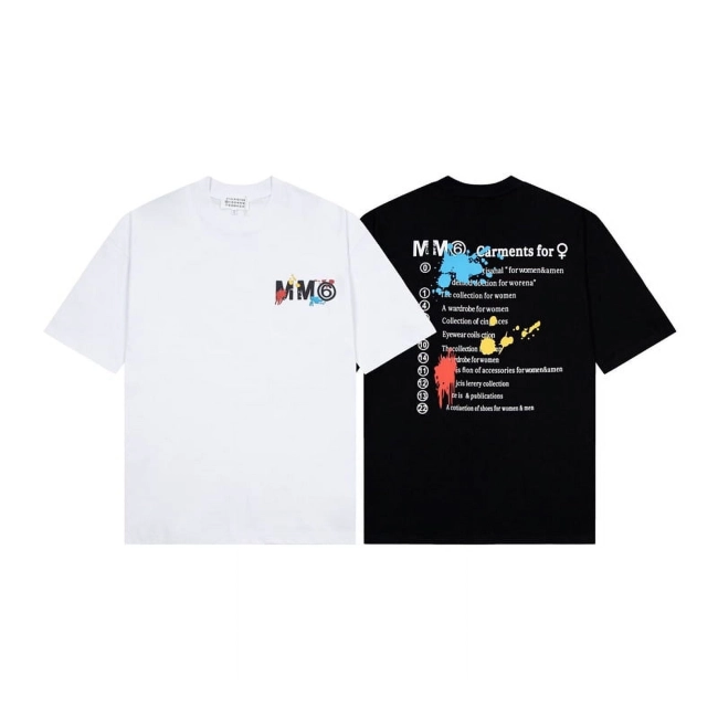 MM6 Margiela T-Shirt Crew Neck Digital Graphic Hipster Loose T-Shirt