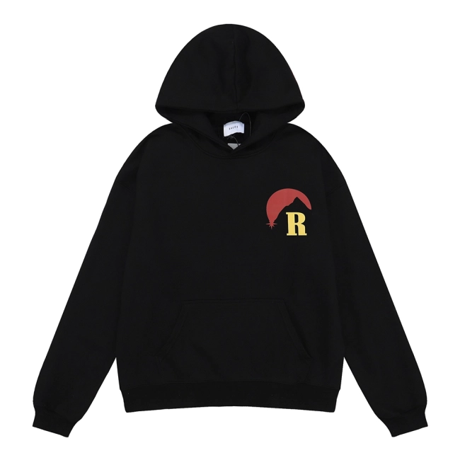 Rhude Sunrise Pattern Printed High Weight Pure Cotton Hoodie