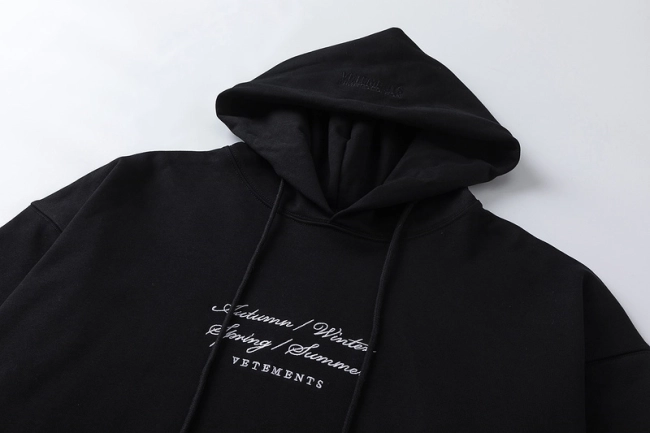 Vetements AW Embroidered Hoodie