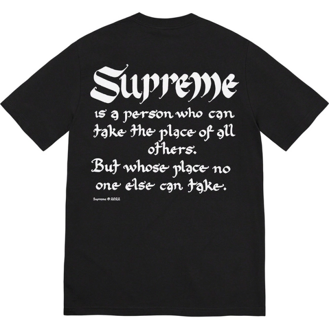 Supreme 22SS Tee Statue Fire God Sanskrit Print Short Sleeve T-Shirt