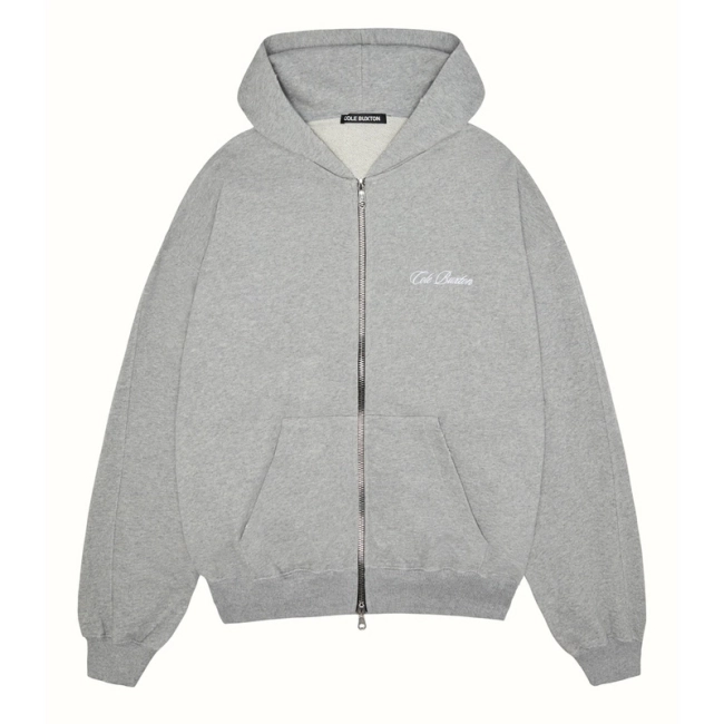 Cole Buxton Minimalist Logo Embroidered Double Zipper Hoodie