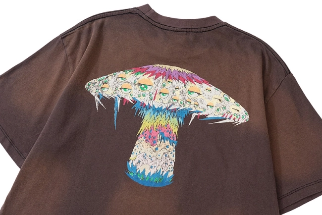 Saint Michael Takashi Murakami Collaboration Mushroom Eye Print Short Sleeve T-Shirt