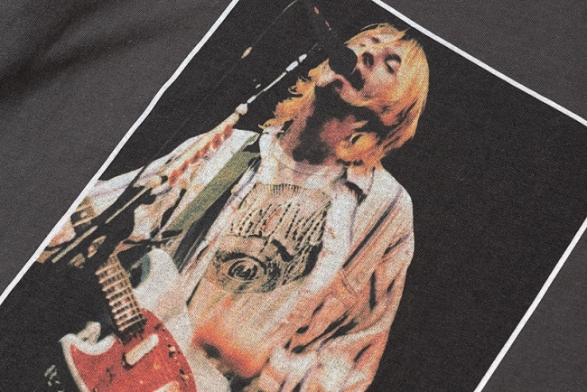 ASKYURSELF V9 Kurt Cobain Print Short Sleeve T-shirt