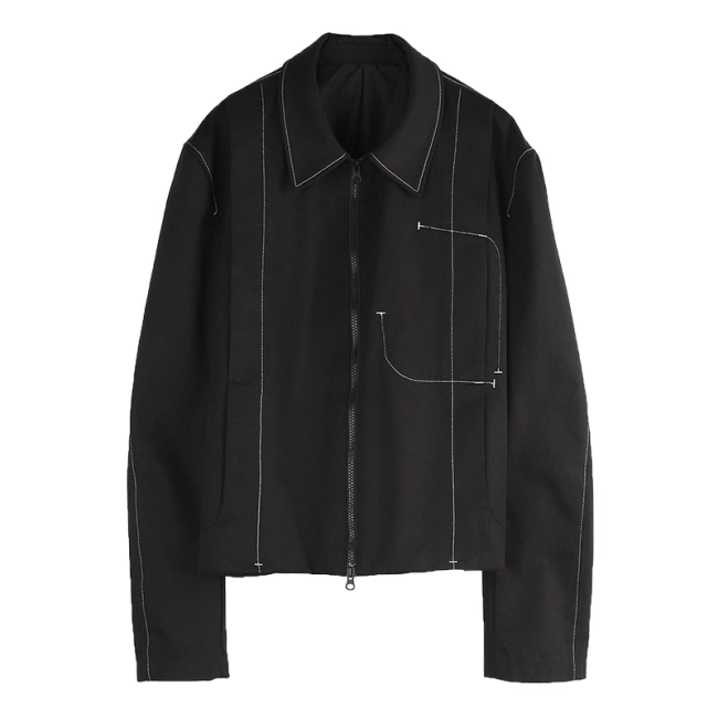 Post Archive Faction  2.0 black open line loose jacket