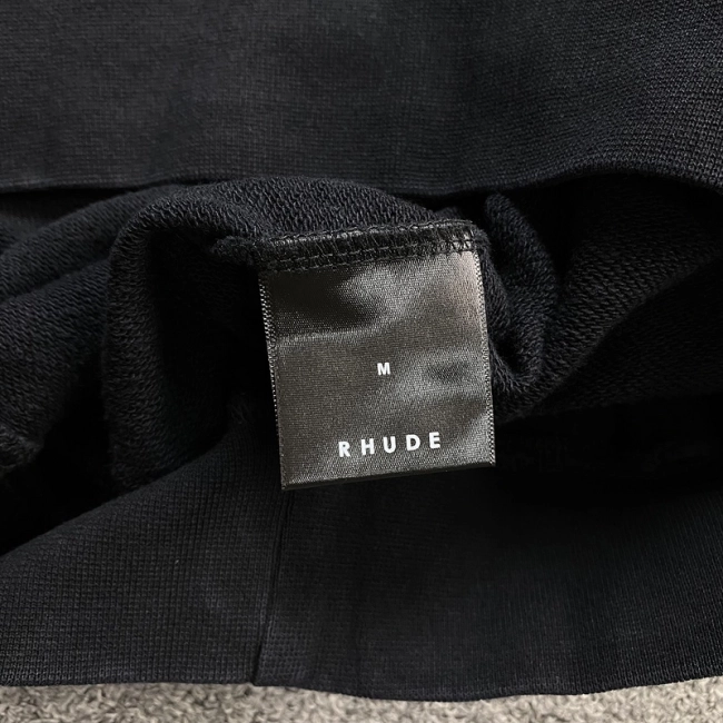 RHUDE Logo Print Cotton Jersey Hoodie