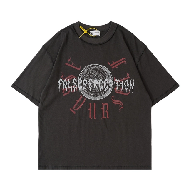 ASKYURSELF X False Perception Sun God Print Short Sleeve T-shirt