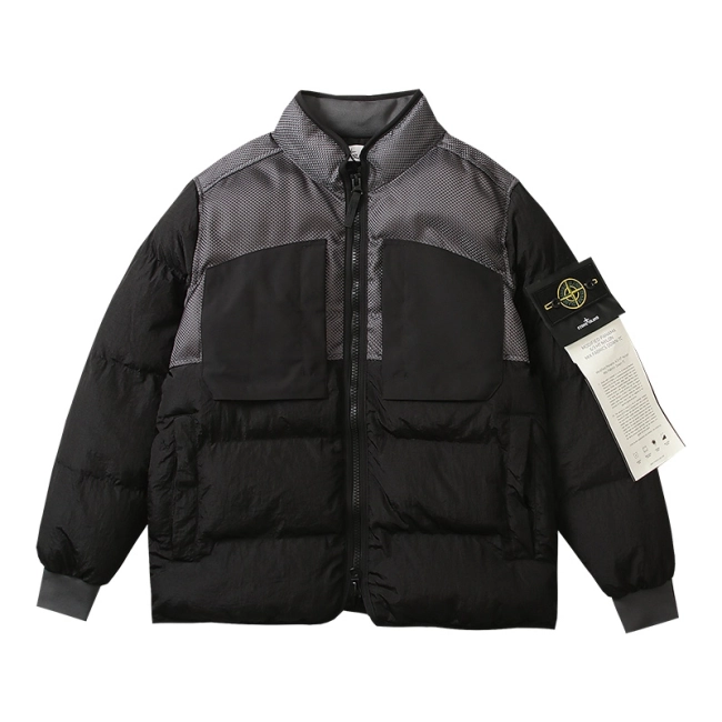 Stone Island Multi-element patchwork down jacket