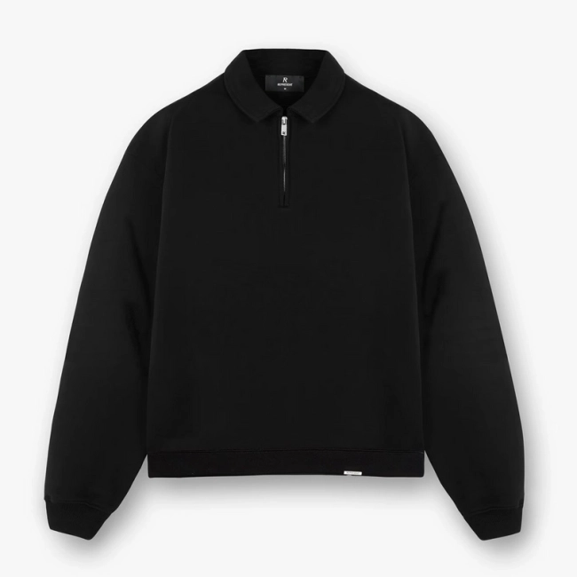 REPRESENT Plain Collar Zip Pullover Sweatshirt