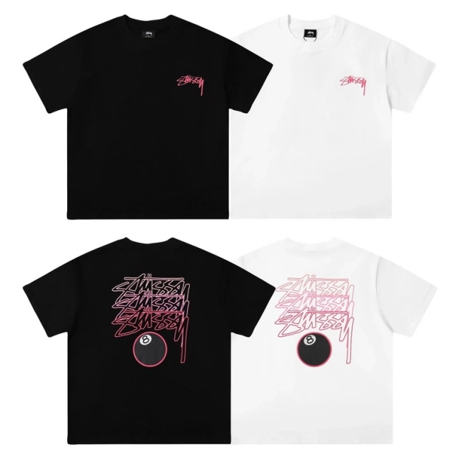 Stüssy Classic Black 8 Print Tee