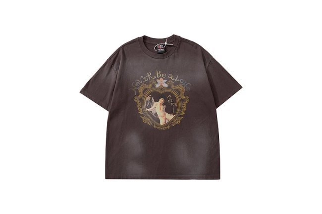 Saint Michael Distressed Angel Print Short Sleeve T-Shirt