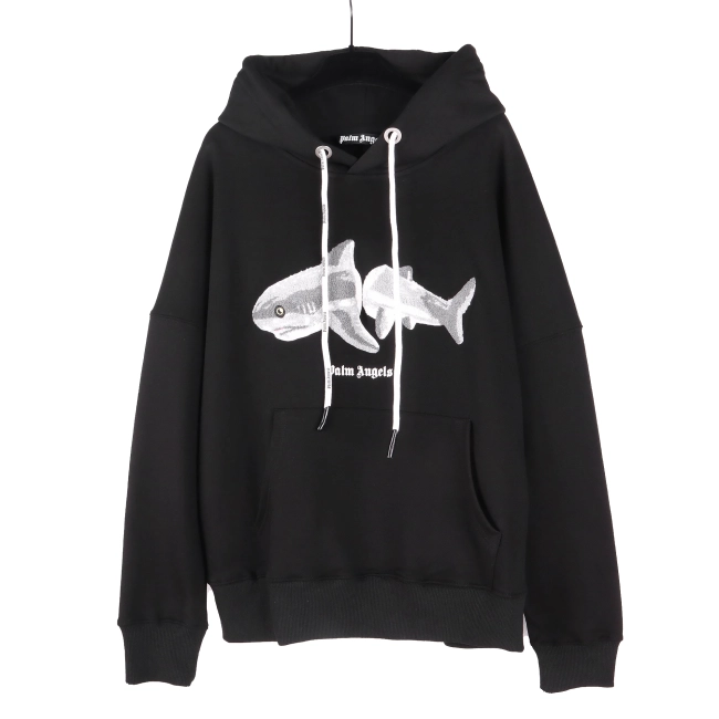 Palm Angels White Men&#039;s Shark Hoodie